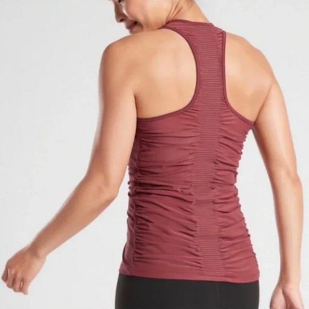 Athleta Bakasana Racerback Mesh Tank Maple Red Size Small